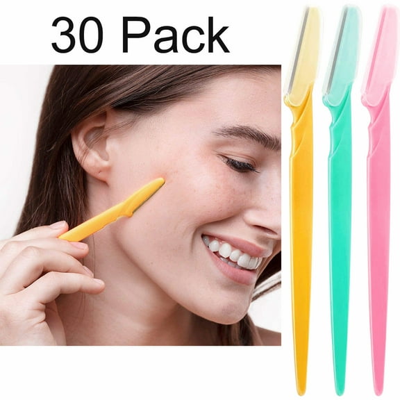 Women Eyebrow Razor 30Pcs Facial Hair Razors Disposable Precision Trimmer Safety Shaper Shaver Multipurpose for Women and Men Facial Hair Grooming