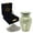 CREAM, variant on Nova Niche Black Small Cremation Urn for Human Ashes – Handicrafted Memorial Keepsake with Velvet Box.(3"cu.in)