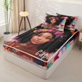 thumbnail image 2 of Castle Fairy Black Girl Portrait Zipper Full Size Comforter Sets with Fitted Sheet and 2 Pillowcases,Vintage Floral Butterfly Print Zipper Bedding Set,Beige,Pink Reversible,4pcs, 2 of 6
