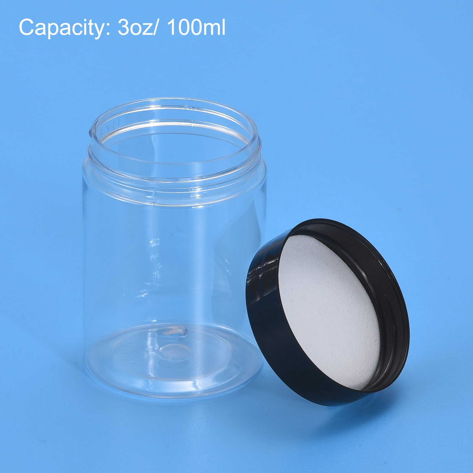 Unique Bargains Durable Round Plastic Screw Lid Broad-Mouth Empty Jars 50mm x 72mm 4Pcs
