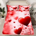 thumbnail image 2 of Homewish Teens Female Men Romantic Couple Lover Twin Sheet Sets 3pcs,Red Love Heart Print Twin Fitted Sheet Microfiber,Happy Valentine'S Day Breathable Flat Sheet,Super Cozy Room Decor, 2 of 7