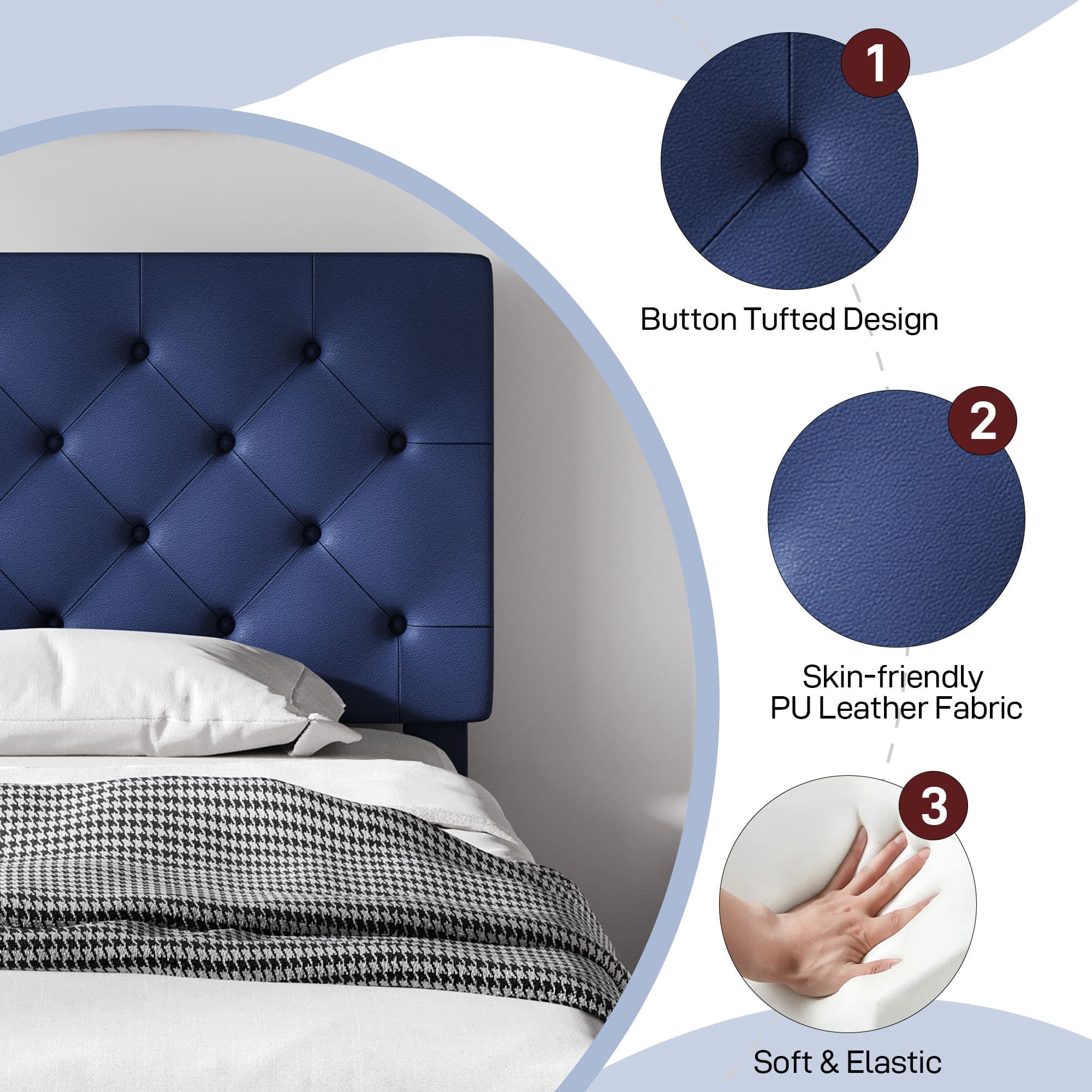 4 Ever Winner 44.13 in Upholstered and Adjustable Height Platform Bed, Twin