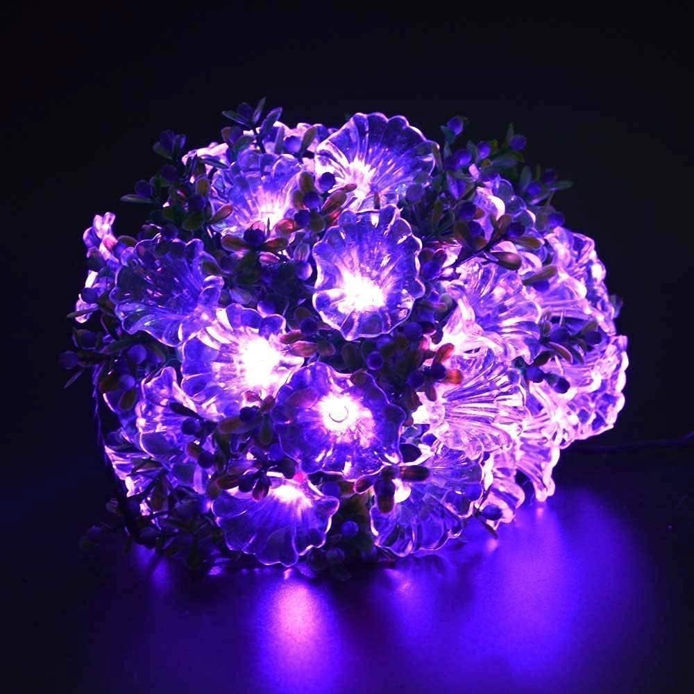 Solar String Lights Garden, 4.5m 20LED Solar Morning Glory Fairy String Lights Solar String Lights Outdoor Waterproof Solar Flower String Lights