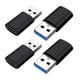 thumbnail image 5 of 4 adaptadores USB 3.0 a tipo C hembra, convertidor de carga de aleación de aluminio Negro, 5 of 9