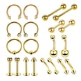 thumbnail image 1 of 20 piercings para nariz, labio, ceja y ombligo (1,2 x 6 + 3 mm) 1.2x6 + 3mm, 1 of 5