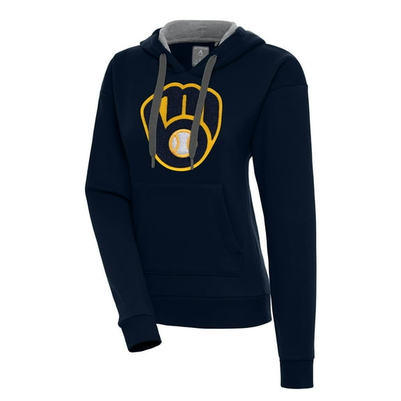 Women's Antigua Navy Milwaukee Brewers Victory Pullover Hoodie