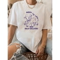 thumbnail image 1 of A Round-Neck Printed T-Shirt, Vintage Casual Printed Top for Women., 1 of 6
