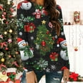 thumbnail image 2 of asdoklhq Christmas Shirts for Womens' Christmas Printed Long Sleeved Round Neck Top/shirt Black S, 2 of 5