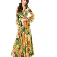 thumbnail image 2 of Vestido maxi casual de verano para mujer Vestido largo con vuelo floral bohemio con cuello en V para la playa Fridja yut3239, 2 of 6