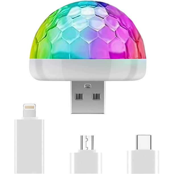 Mini USB lumières de soirée disco commande vocale,Jeux de Lumiere