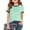 Mint Green, variant on OIOLOYJM Short Sleeve Shirts for Girls 2026 Casual Crew Neck Color Block Tee Shirt Summer Cotton Cute Tops Basic Clothing Saffron 12-13 Year