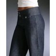 thumbnail image 4 of Pantalones cargo casuales con bolsillo con solapa para mujer, pantalones vaqueros holgados de pierna ancha con botones en la parte delantera, gris oscuro, X-pequeño, 4 of 5