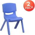 thumbnail image 3 of SLSRFD 2-Pack Stackable Preschool Chairs, 10.5" Seat Height, Plastic School Chair for Toddlers, Daycare, Classroom, Homeschool, No-Metal Safety Design,Blue, 3 of 8