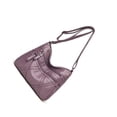thumbnail image 2 of Qarigey Bolsos cruzados para mujer, PU multicapa con cremallera, correa ajustable, bolso de hombro de Color sólido, multibolsillo, para madre Bolsas de mensajero y de hombro Violeta, 2 of 6