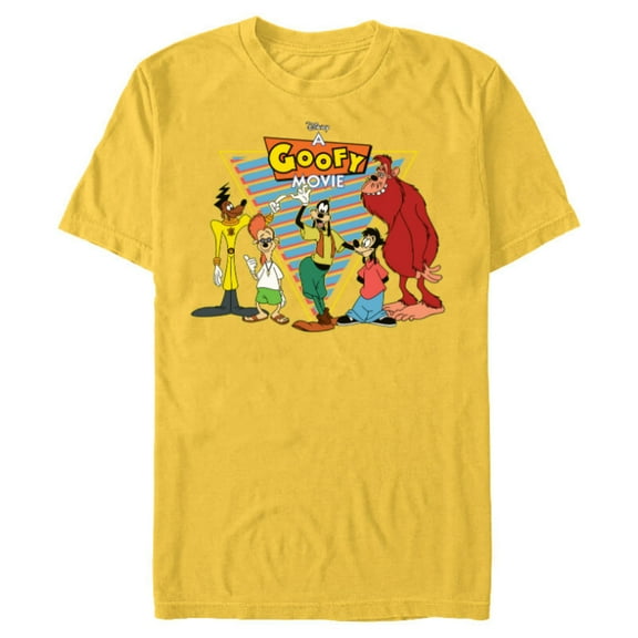 Disney A Goofy Movie Crew 90s - Short Sleeve Blended T-Shirt for Adults -Customized-Yellow