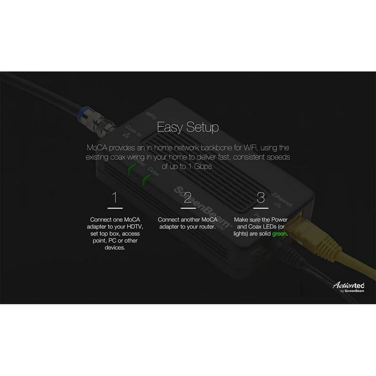 Screenbeam ECB7250K02 MoCA 2.5 Network Adapter - 2 Pack - Walmart.com