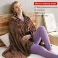 thumbnail image 4 of LACKUST Throw Heated Blanket ElectricClearance,59x33in Heating Home Shawl Blanket Warmer 3 Gears Temperature Brown Heated Blanket,5V, 4 of 8