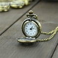 thumbnail image 5 of rygai Retro Vintage Steampunk Quartz Necklace Carving Pendant Chain Clock Pocket Watch,Flower, 5 of 8