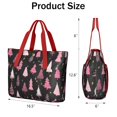 thumbnail image 3 of Tote Bag for Women - Black and Pink Christmas Tree Pattern Shoulder Bag - Large Utility Work Duffle Bag with Zipper Handbag for Travel, Work, Sprots, 3 of 5