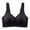 Black, variant on Womens Bras Solid Embroidery Ruffled Wide Straps V Neck Seamless Wirefree Everyday Bras
