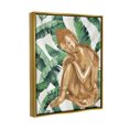 thumbnail image 3 of Stupell Industries Tropical Leaves Pattern Buddha Graphic Art Metallic Gold Floating Framed Canvas Print Wall Art, Design by Lil' Rue, 3 of 6