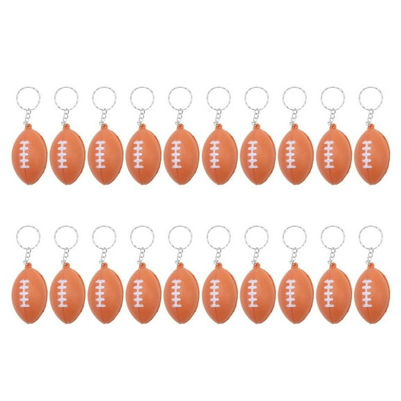 20 Pack Rugby Keychains for Favors,Rugby Stress ,School Carnival Reward,Sports Centerpiece Decorations