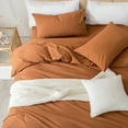 thumbnail image 2 of ZOVAN Duvet Cover Set 100% Washed Cotton Super Soft Breathable Durable (Caramel Pumpkin, Full), 2 of 7