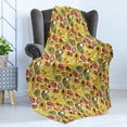 thumbnail image 4 of Fruit Soft Flannel Fleece Throw Blanket, Various Tropical Fruits Kiwi Mango Papaya Coconut Juicy Tropical Summer Food, Cozy Plush for Indoor and Outdoor Use, 60" x 80", Multicolor, by Ambesonne, 4 of 5