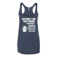 thumbnail image 2 of Wild Bobby, Office Dwight Quote Before I Do Anything, Pop Culture, Women Tri-Blend Racerback Tank Top, Vintage Navy, Medium, 2 of 4