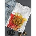 thumbnail image 3 of Yellow Red Old Tiger Boho T-Shirt Women -Image by Shutterstock, Female XX-Large, 3 of 4