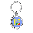 thumbnail image 1 of I Am From Congo Art Deco Fashion Rotating Keychain Metal Keyring Holder, 1 of 2