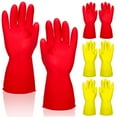 thumbnail image 5 of 4 pares de guantes de limpieza de goma, antideslizantes, reutilizables, guantes para lavar platos de cocina para el hogar, 5 of 5