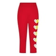 thumbnail image 4 of Fjofpr Toddler Girls Leggings 4T-5T Toddler Kids Fashion Baesball Print Summer Leisure Yoga Sports Frenum Cropped Pants Red 5 Years, 4 of 4