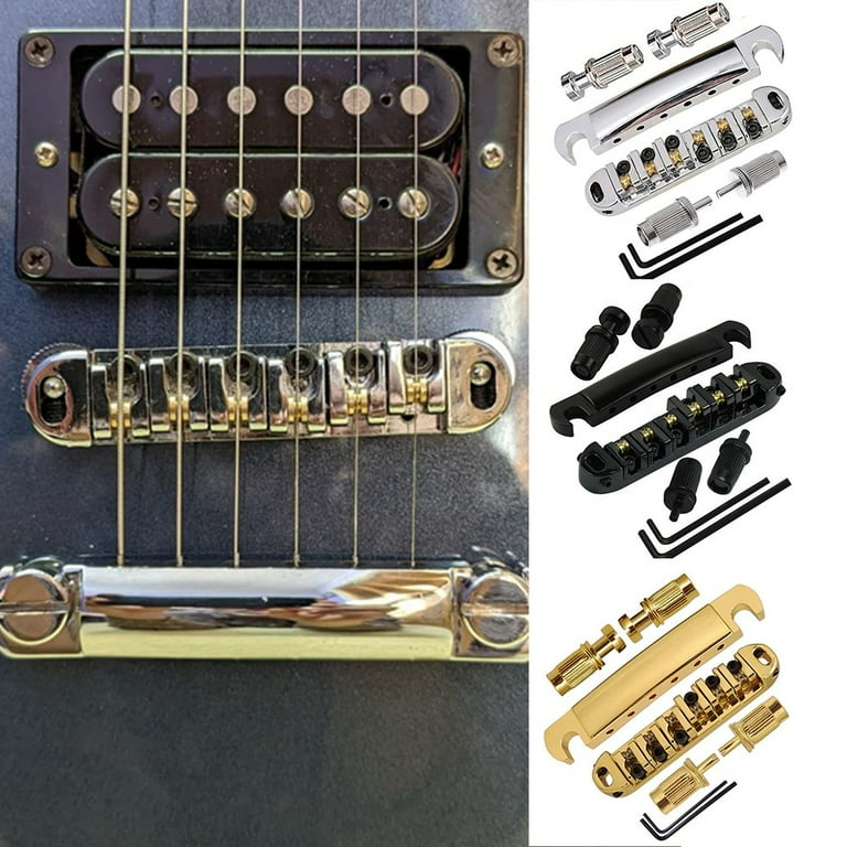 BLUESON Adjustable Roller Saddle Tune-O-Matic Bridge Tailpiece For