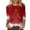 Red, variant on Christmas Tops for Women 3/4 Sleeve T Shirts Daily Print Crewneck Printed Flower Loose Side Split Tunic Holiday Graphic Tees Blouses