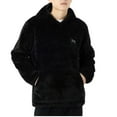thumbnail image 2 of Virmaxy Fleece Heated Coat For Women And Men Double Control 9 Areas Heating Coat With Pocket Full Zip Up Shearling Fuzzy Jacket with Hood Black XL, 2 of 6