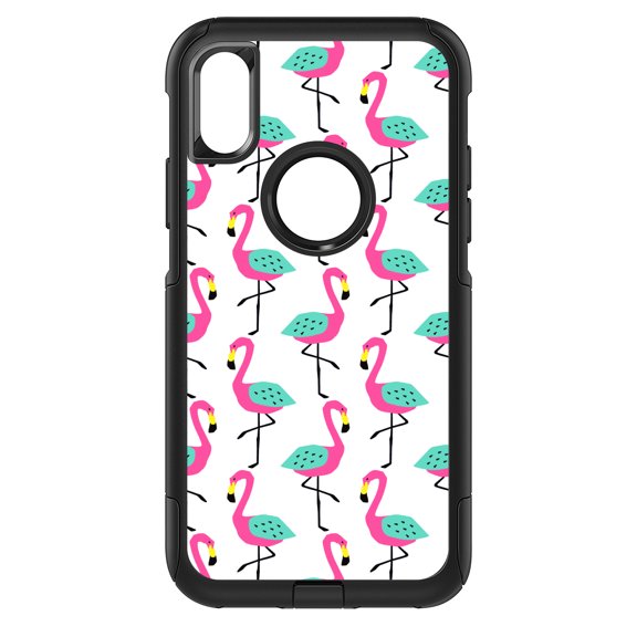 DistinctInk Custom SKIN / DECAL compatible with OtterBox Commuter for iPhone XR (6.1" Screen) - Summer Graphics - Flamingo Pattern - Pink