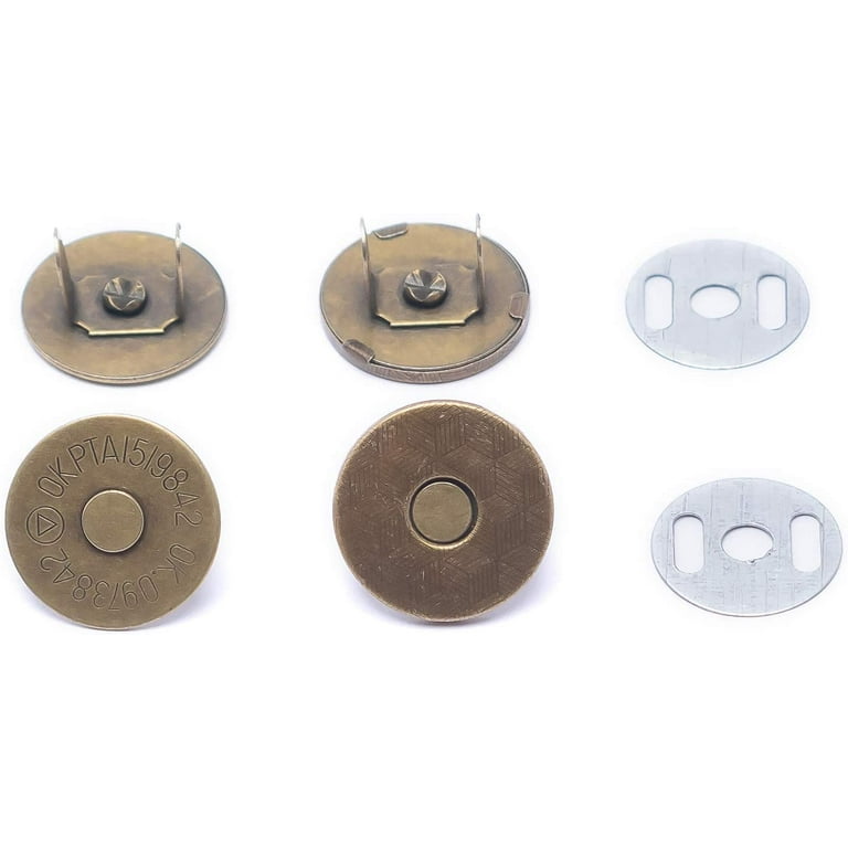 Trimming Shop Magnetic Clasp Metal Snap Fastener Button Closure 2 Backing  Washers 14mm Bronze, 10pcs