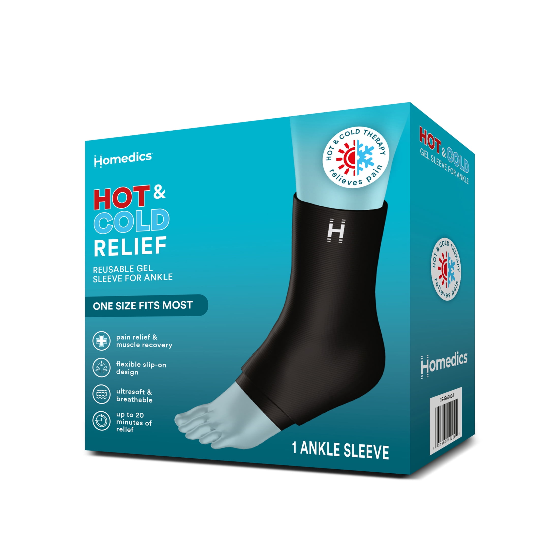 Homedics Soothing Cold Pack Gel Ankle Sleeve, 1 Count
