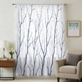 thumbnail image 2 of Navy Blue Branches Semi Sheer Curtains Drapes for Living Room,Bedroom,French Doors Window 108 Inches Long,Modern Abstract Art Forest Silhouettes Rod Pocket Chiffon Curtain Voile Drapery Panel, 2 of 8