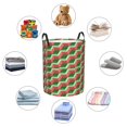 thumbnail image 4 of Balery Geometric Watermelon Cesta de ropa redonda con asas, impermeable, independiente, para ropa, juguetes, dormitorio y familia-Small, 4 of 6