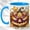 Blue, variant on Jack O Lantern Coffee Mug, Autumn Pumpkin Mug, Ceramic 11 oz