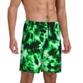thumbnail image 6 of Mens Pajama Shorts, Green Tie Dye Sleep Shorts Men Pajama Bottoms Lounge PJ Shorts with Pockets, 6 of 6