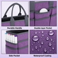 thumbnail image 3 of LAVFOX Large Craft Organizer Tote Bag, Portable Art Storage Caddy with Multiple Pockets, Purple, 3 of 7