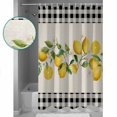 thumbnail image 3 of Shower Curtains Sets for Bathroom Decor Retro Summer Lemons Waterproof Bathroom Curtain with Hooks, Black White Plaid on Linen for Bathroom Decor,36x72IN, 3 of 7