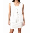 thumbnail image 2 of Womens Sleeveless Sweater Vest Button White XL, 2 of 10