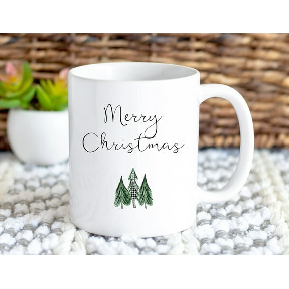 Merry Christmas Mug - Christmas Tree Coffee Cup - Mugs with sayings - gift ideas for women