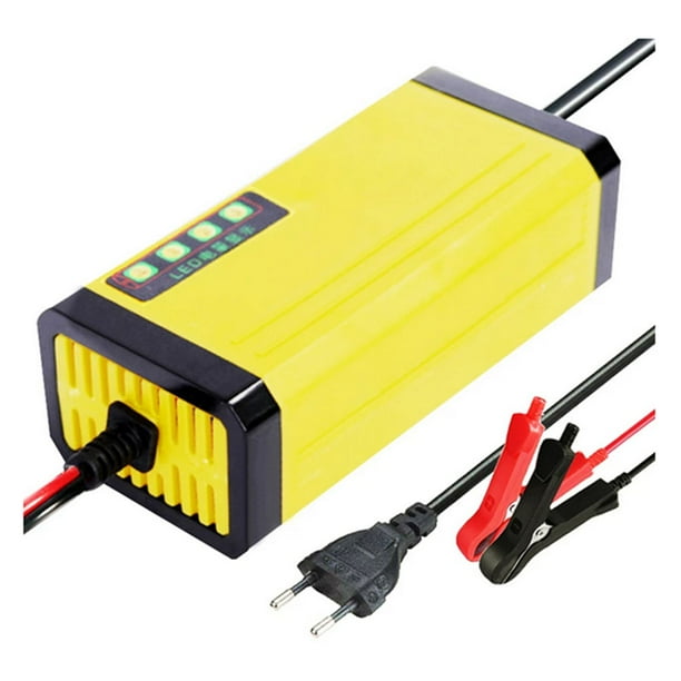 Kuymtek Cargador Batería 12V 2A Coche Moto Cargador Batería Pantalla LED (UE)