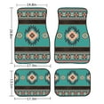 thumbnail image 6 of Renewold Front and Rear Car Floor Mats 4 Pieces Auto Carpet All Weather Protection Non-Slip Rubber Backing Universal Fit for Car Truck Sedan SUV, Southwest American Tribal Teal Pink, 6 of 7