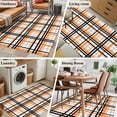 thumbnail image 6 of 4x6 Area Rugs, Orange Black Plaid Non-Skid Rubber Backing Large Rectangle Rugs - Living Room Bedroom Home Office, Farmhouse Orange Black Checkered Indoor Floor Mat Carpets Washable Rug, 6 of 9
